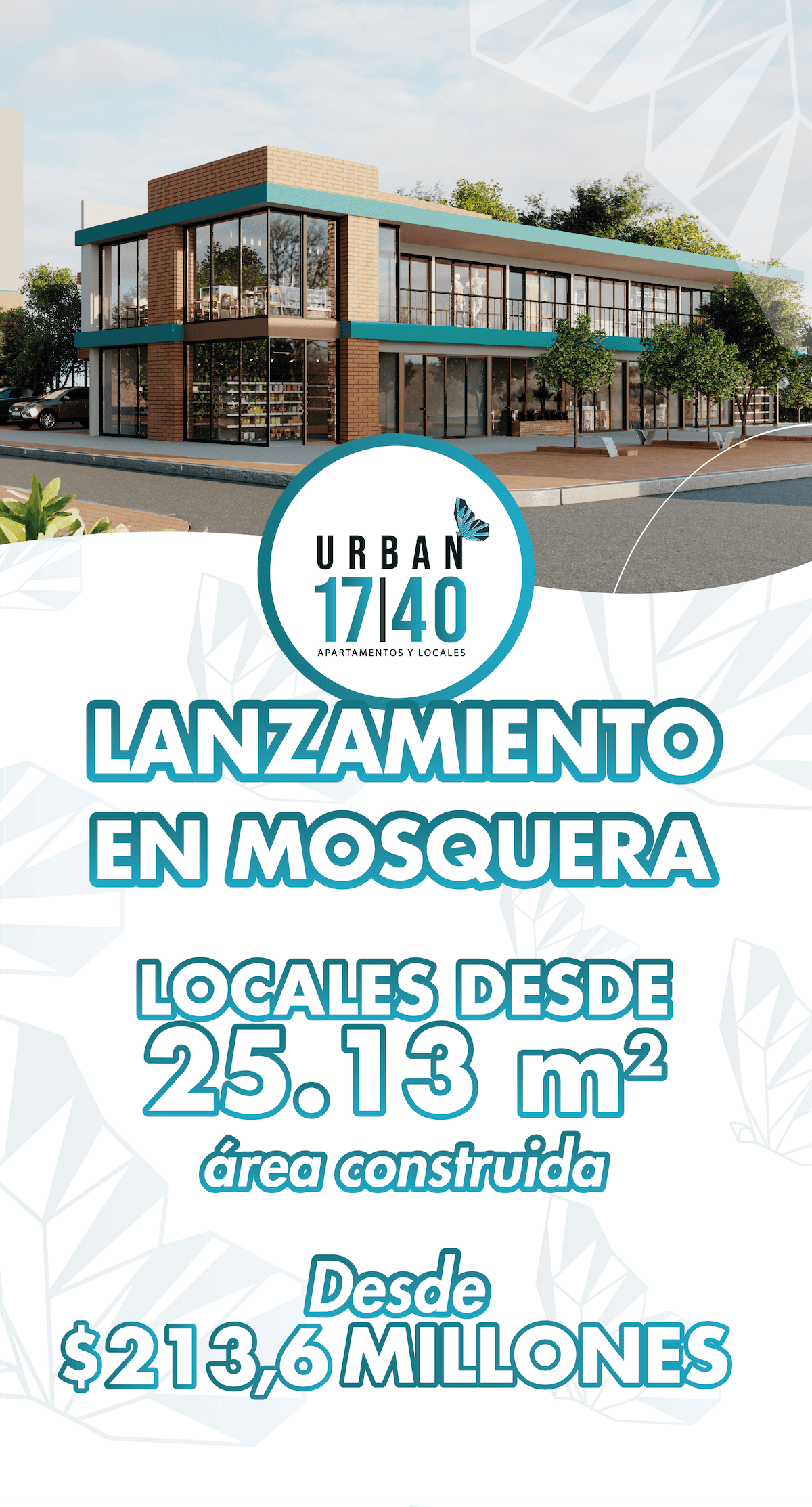Las imágenes utilizadas en la presentación de proyectos inmobiliarios, tales como piezas publicitarias, planos, renders, áreas, acabados, entre otros. Son representaciones digitales y artísticas de diseño, por lo tanto, no figuran compromiso contractual por parte de Urbanoz. Así mismo, las áreas exhibidas son aproximadas (áreas de balcón, está incluida en las áreas construidas y privadas) y podrán sufrir ajustes como consecuencia de las modificaciones en la licencia de construcción ordenadas por la Curaduría o Alcaldía competente. El mobiliario, acabados y demás elementos que aparecen en las imágenes de los proyectos inmobiliarios, son una representación con el fin de ilustrar la utilización de espacios. Para cualquier inquietud acerca de especificaciones de entrega, entre otros, consulte el documento de especificaciones del proyecto.